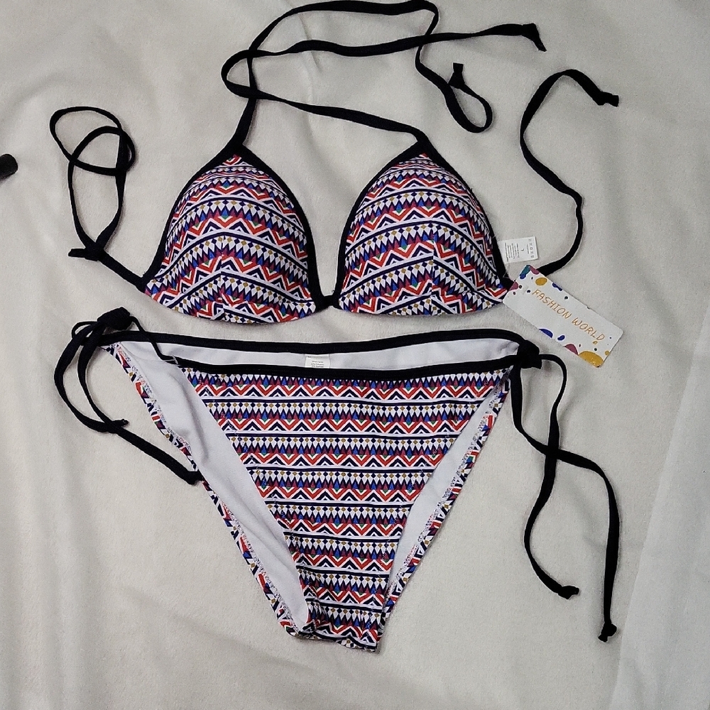 Aztec Patterned Bikini Set - image 1